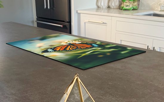KitchenYeah® Inductie beschermer 30x52 cm - Vlinder - Bloemen - Tuin - Kookplaataccessoires - Afdekplaat voor kookplaat - Inductiebeschermer - Inductiemat - Inductieplaat mat