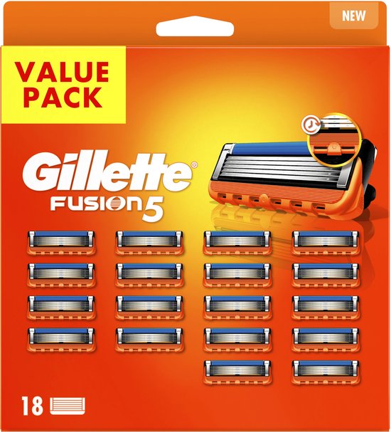 Foto: Gillette fusion5 navulmesjes voor mannen 18 navulmesjes