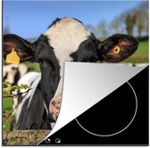 KitchenYeah® Inductie beschermer 78x78 cm - Koe - Hek - Gras - Dieren - Kookplaataccessoires - Afdekplaat voor kookplaat - Inductiebeschermer - Inductiemat - Inductieplaat mat
