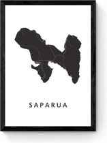Saparua - Ingelijste eilandkaart Poster