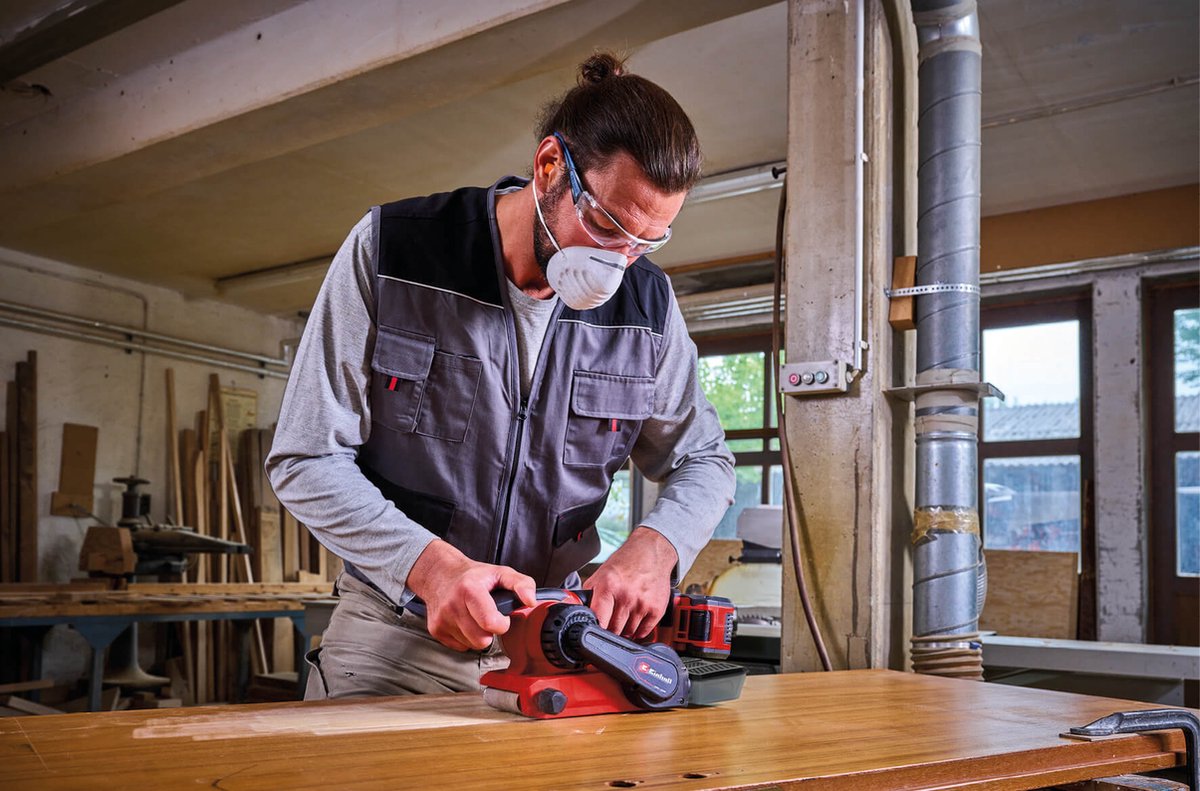 Einhell Professional Accu Bandschuurmachine TP-BS 18/457 Li BL Solo - Power X-Change - 18 V/Li-ion - Koolborstelloze motor - Schuuroppervlak: 126x75 mm - Bandgrootte: 457x75 mm - Incl. 3x schuurband (K80) - Excl. accu en lader – foto 6