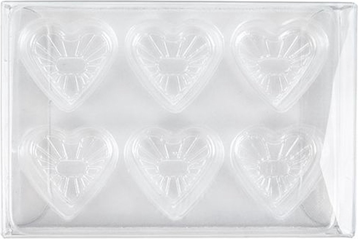 Kristalheldere Dozen voor Hangemaakt Snoep, Hartjes insert 7x2.1x10.3 cm (25 stuks) [CNDYH274]