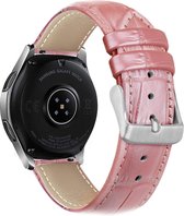 Strap-it horlogeband leer 20mm - Luxe leren crocodile bandje geschikt voor Huawei Watch GT 2 42mm / GT 3 42mm / GT 3 Pro 43mm - Polar Ignite / Ignite 2 / 3 / Unite / Pacer - Amazfit Bip / GTS 1-2-3-4 - roze