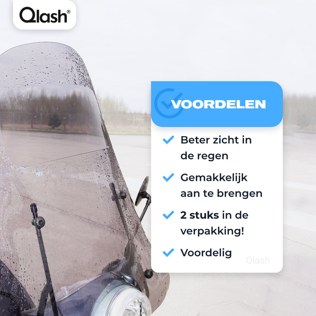 2 stuks Waterafstotende folie windscherm - Anti regen scooter sticker - regen sticker scooter - scooterhoes – foto 3