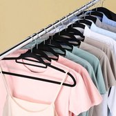 50-Delige Set Zwarte Houten Kleerhangers Met Schouderinkepingen Antislip Broekstang 360 Draaibare Haak Voor Pakken Overhemden Jassen Zwart