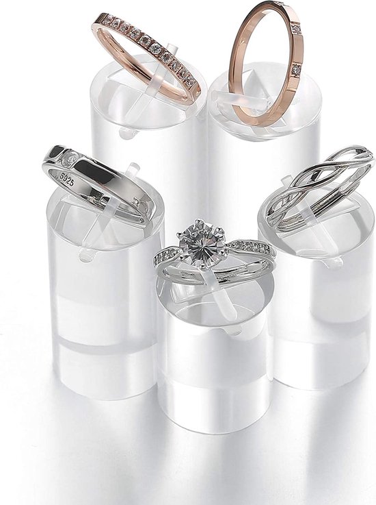 Tien Verspreiding Dapper 10 Acryl Ring houder - sieraden Stand Set - Stabiel - vinger Ring opslag en  presentatie | bol.com