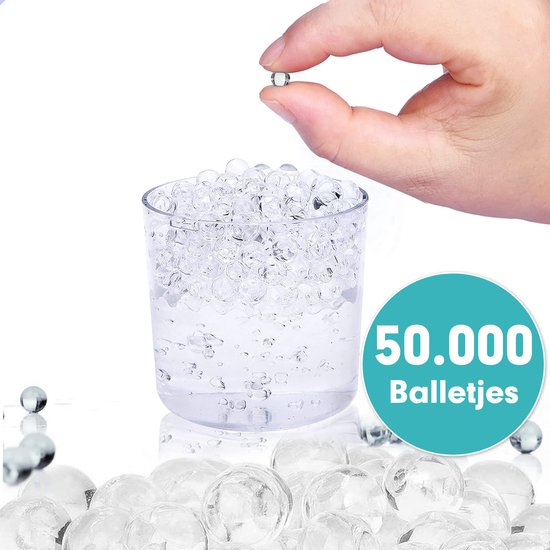 Waterparels Transparant - Gelballetjes - Waterballetjes - Waterkralen - 50.000 stuks - 7-8mm -