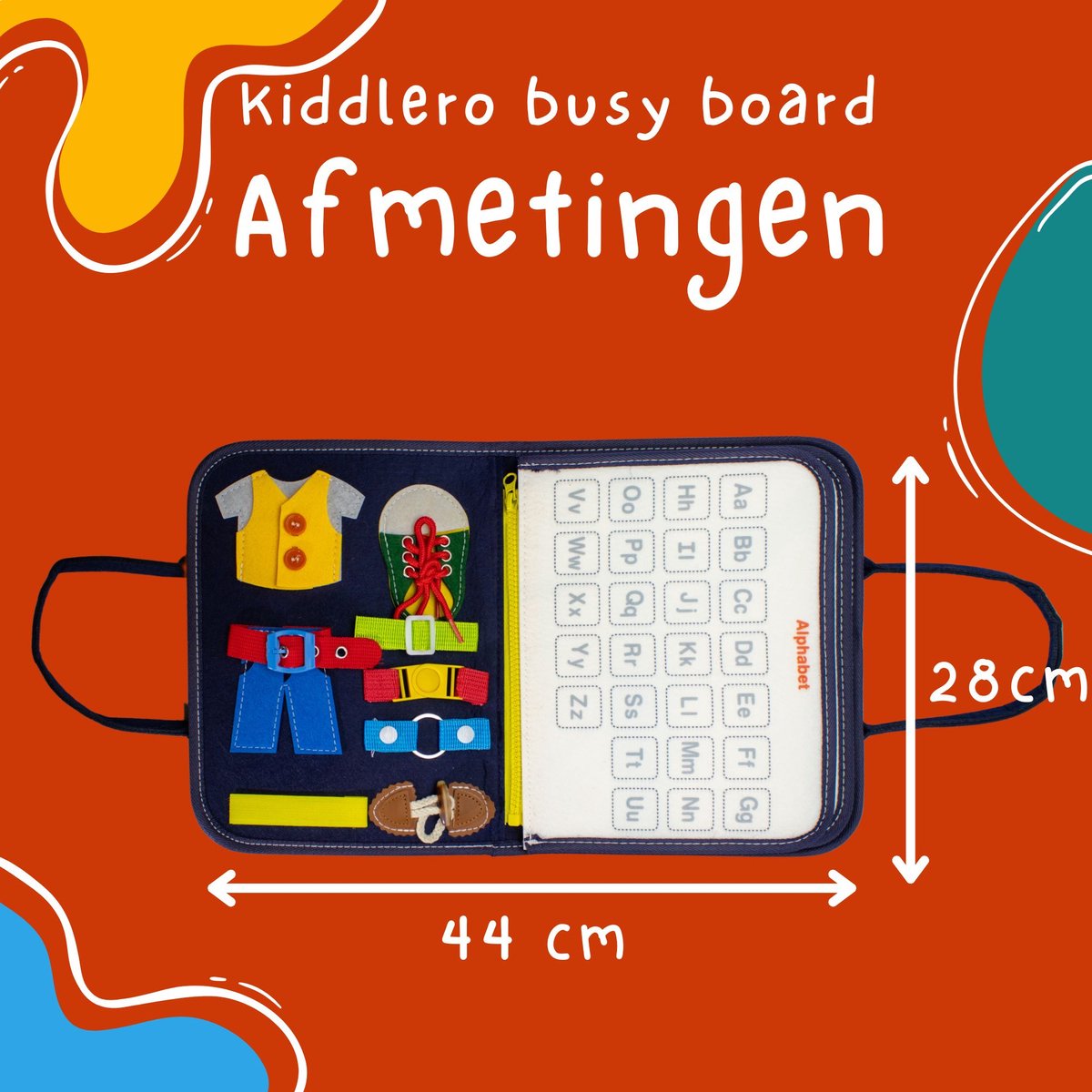 KLUZOO Montessori Busy Board Boek XXL - Jouets de motricité 2 ans - 3 ans -  4 ans 