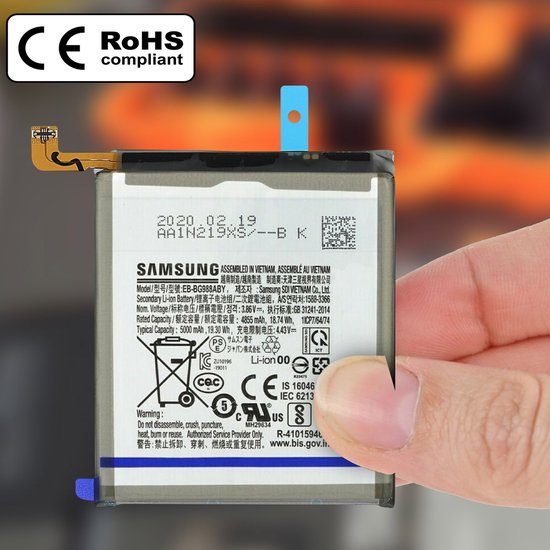 Samsung Galaxy S20 Ultra Interne Batterij 5000mAh Origineel EB-BG988ABY |  inclusief... | bol