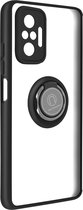 Geschikt voor Xiaomi Redmi Note 10 Pro Bi-materiaal Case Ring Video-Ondersteuning zwart