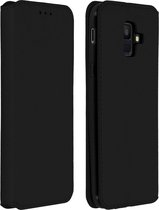 Hoes Geschikt voor Samsung Galaxy A6 klep portefeuille, video standaard zwart