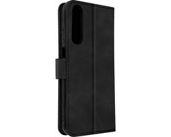 Geschikt voor HTC Desire 22 Pro Wallet Case Video Support Magnetisch Tab Zwart