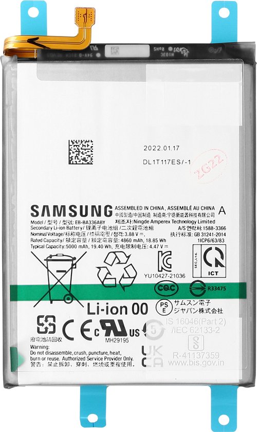 Samsung-Galaxy A53 5G Batterie Interne 5000mAh Originale EB-BA336ABY | bol