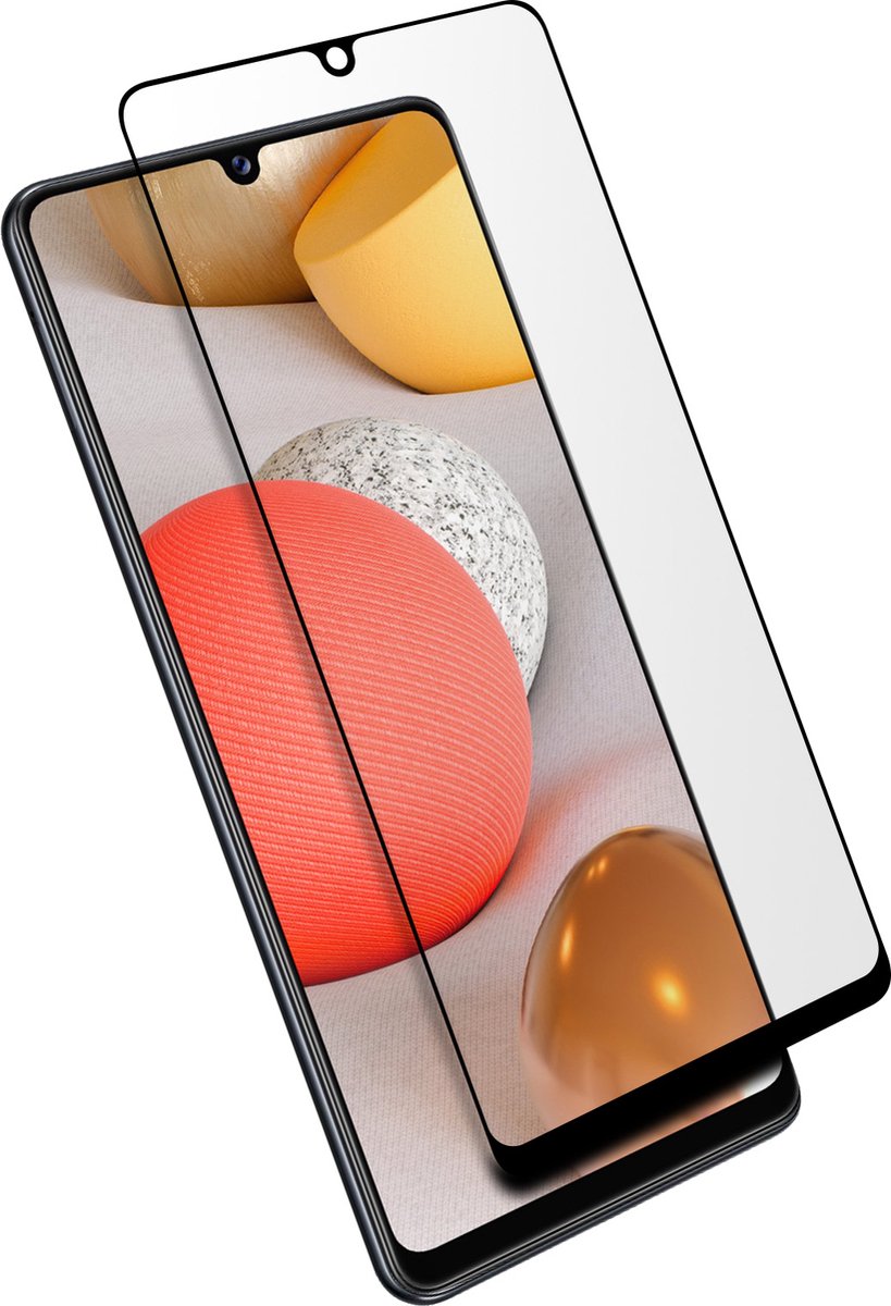 Geschikt voor Samsung Galaxy A42 Tempered Glass 9H Curved Akashi omlijnd zwart