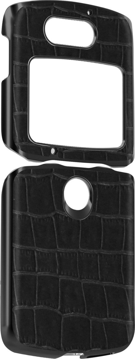 Geschikt voor Motorola Razr 5G Hard Case Slangenhuid Design - Zwart