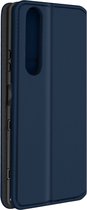 Hoes Geschikt voor Sony Xperia 1 III/1 IV klep portefeuille, video standaard donker blauw