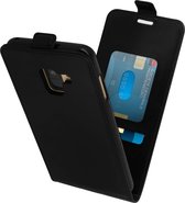 Geschikt voor Samsung Galaxy A8 Vertical Flip Case met Kaarthouder Paardenleer Effect zwart