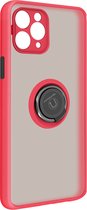 Geschikt voor Apple iPhone11 Pro Max Bi-materiaal Case Ring Video-Ondersteuning rood