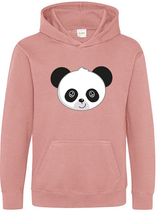 Pixeline Hoodie Panda Face roze 5-6 jaar - Pixeline - Trui - Stoer - Dier - Kinderkleding - Hoodie - Dierenprint - Animal - Kleding