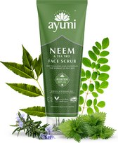 Neem en tea tree gezichtsscrub - scrubcreme voor onzuivere huid - scrub creme - met rozemarijn, en eucalyptus - 125ml