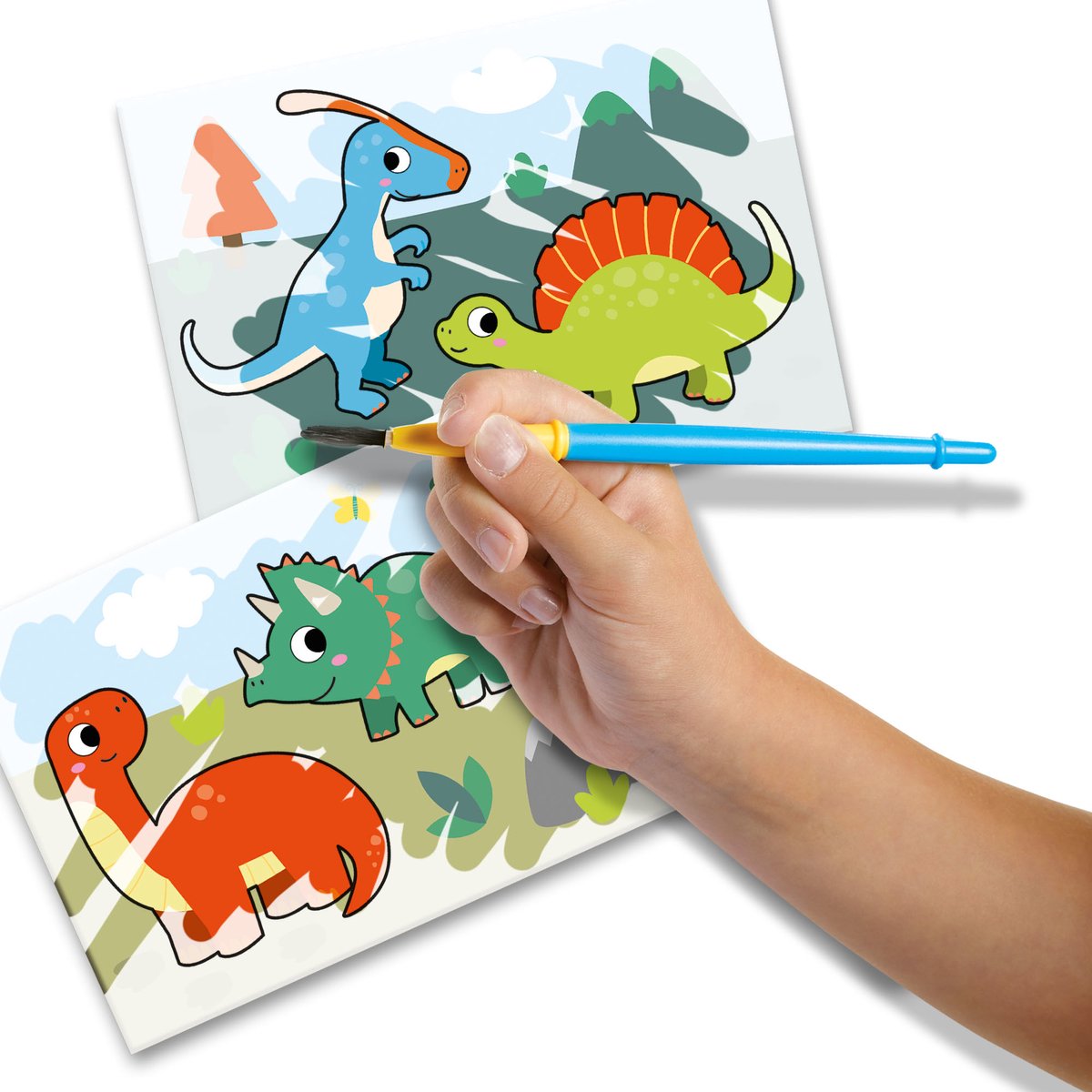 SES Creative- My First - Kleuren met Water - Dino's -Verven - geen geknoei - vrolijke kaarten met veilige kwast - steeds opnieuw te gebruiken - Dinosaurus Speelgoed 1 tot 4 jaar — cadeau in Spellen & Speelgoed - foto 4