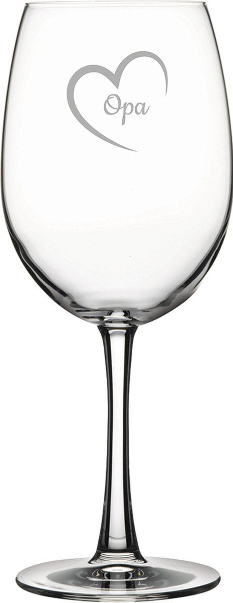 Gegraveerde Rode wijnglas 58cl Opa met hartje