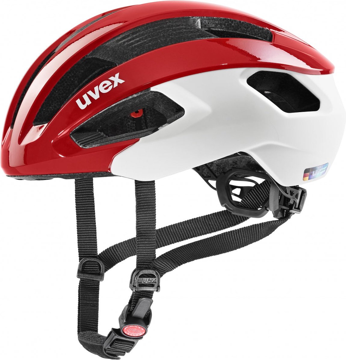 uvex Rise CC Fietshelm Red / White Mat - Unisex - maat 52-56