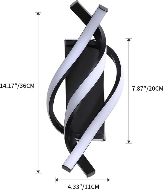 Osairous LED Binnen Wandlamp, 22W 2475LM Wit Moderne Wandverlichting, 55CM Voor Woonkamer Slaapkamer Hal Balkon Trap, Warmwit 3000K