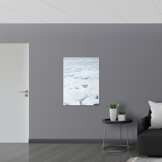 PVC Schuimplaat - Gebroken IJs bij Zee - 75x100 cm Foto op PVC Schuimplaat (Met Ophangsysteem)