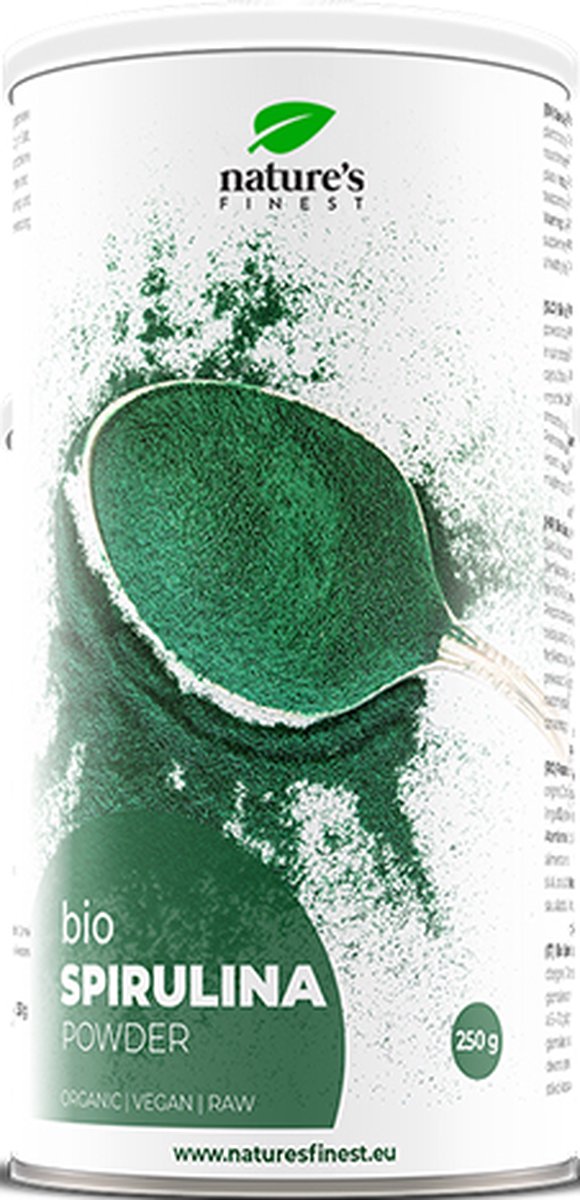 Goedkoopste Nature's Finest Spirulina poeder Bio 250g - 100 biologisch - Bron van eiwitten en ijzer - Verhoogt energie en vitaliteit - Ondersteunt het immuunsysteem - Vegan - Voor spiergroei en gewichtsbeheersing