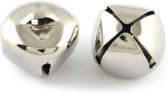 10x nikkel zilveren belletjes 1 cm - 10 mm - rinkelende belletjes aannaaibaar - voor decoratie knuffels kerst carnaval - zilver kleur