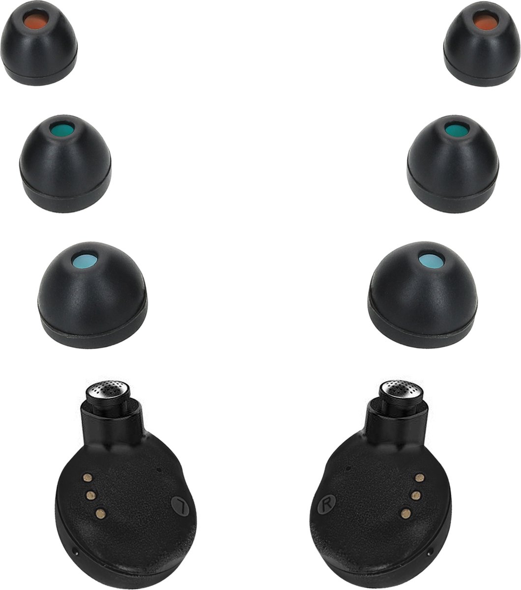 kwmobile 6x cover voor in-ear oortjes geschikt voor Sony WF-C500 Headphone / WI-C200 Headset - Vervangende oordopjes in zwart