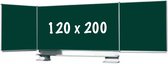 Krijtbord PRO - Schuifmechanisme - Vijfzijdig bord - Schoolbord - Eenvoudige montage - Geëmailleerd staal - Groen - 200x120cm