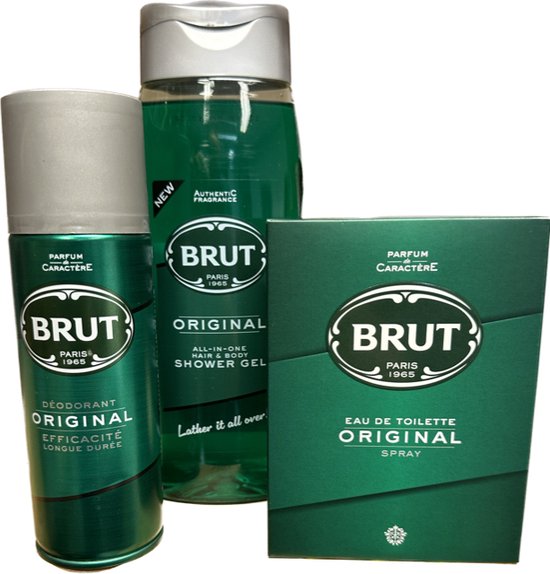 Brut Original - Pakket - 3in1 Douchegel 500 ml & Eau de Toilette 100 ml ...