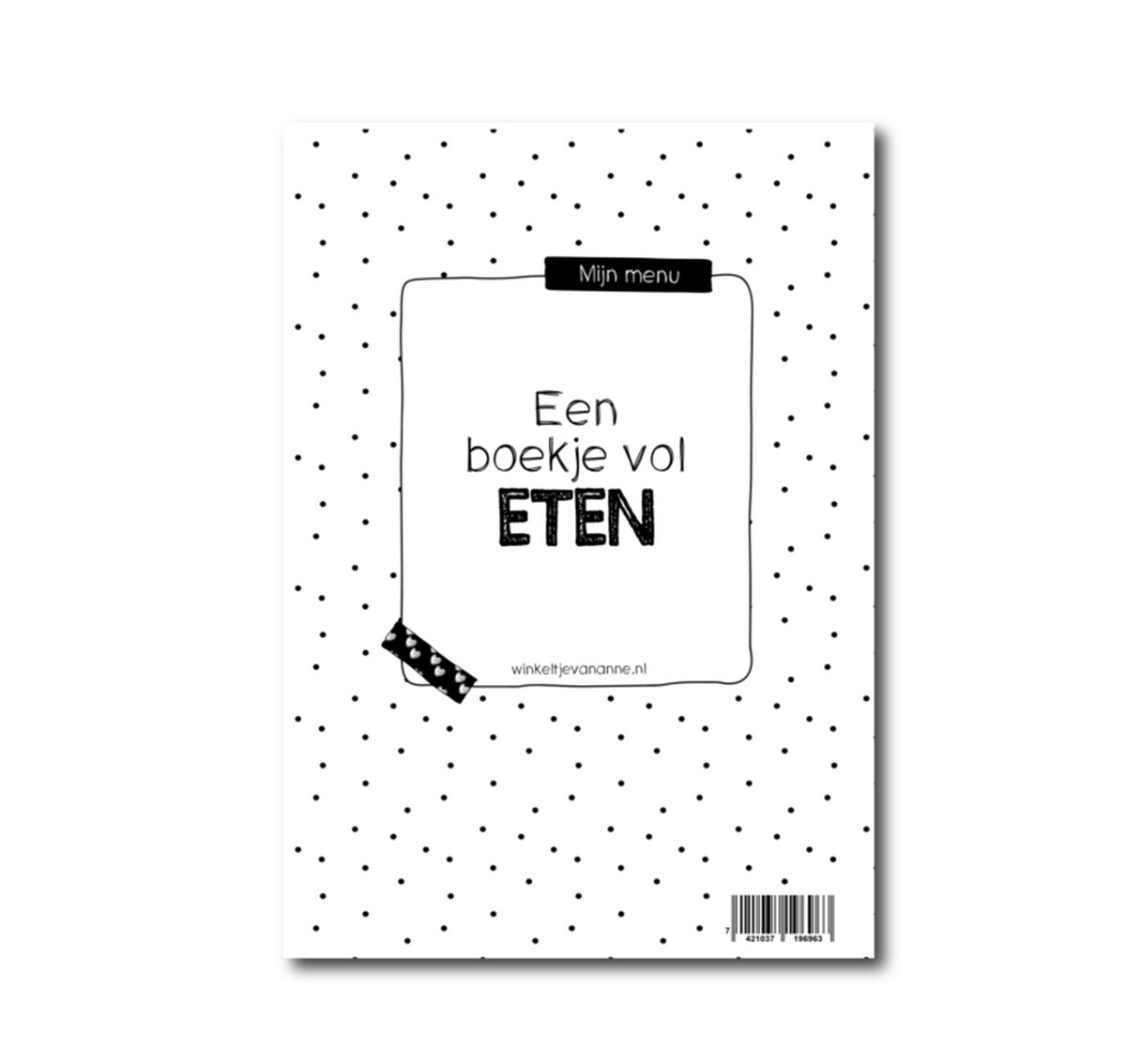 Winkeltje van Anne - foodplanner - boekje vol eten - A5 formaat - Wit/Zwart