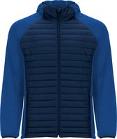 Zwart / Blauwe jas van gewatteerde EN soft shell stof met raglan mouwen en capuchon model Minsk merk Roly maat M