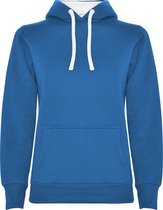 Kobalt Blauwe dames Hoodie met Witte binnenzijde capuchon en koord Urban merk Roly maat XL