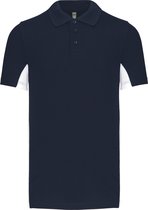 Heren 'Two-Tone' Polo Kariban Collectie maat L Donkerblauw/Wit