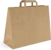 Specipack - Papieren tas 54 x 14 x 44 cm - Draagtas papier bruin platte handgreep - Doos met 200 stuks