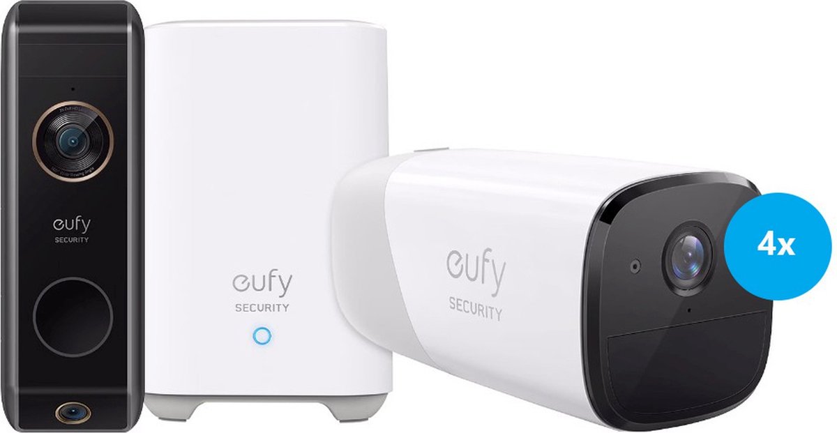 Eufycam 2 pro 4-pack + Eufy Video Doorbell 2 Dual