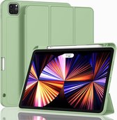 Mobiq Housse Flexible à Trois Volets iPad Pro 11 pouces (2021/2020/2018) | Coque de protection iPad Pro 11 | Couverture pliante en Siliconen | Étui Flex iPad Pro | Coque bumper pare-chocs - Zwart | Vert