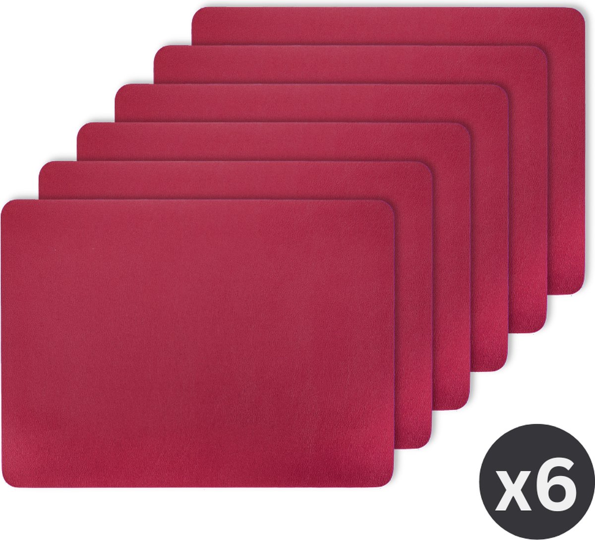 Placemat Togo - kunststof - SET/6 - rood - 33x45cm