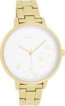 OOZOO Timepieces - Goudkleurige horloge met goudkleurige roestvrijstalen armband - C11122