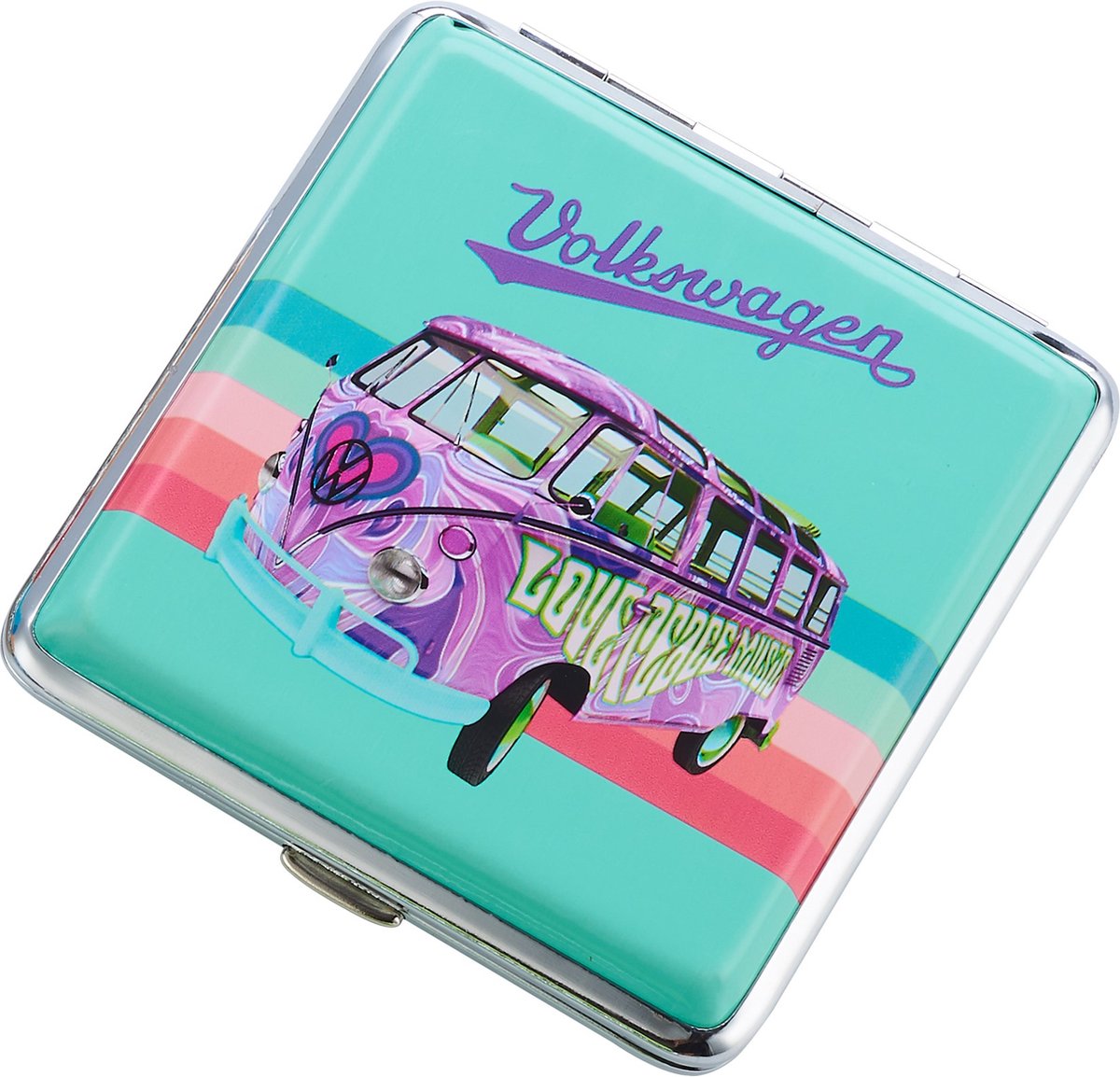 Goedkoopste Sigarettendoosje Volkswagen Turquoise - 20 Sigaretten - Officieel gelicentieerd - Luxe Sigarettenhouder - Hoge kwaliteit - Love Peace Music