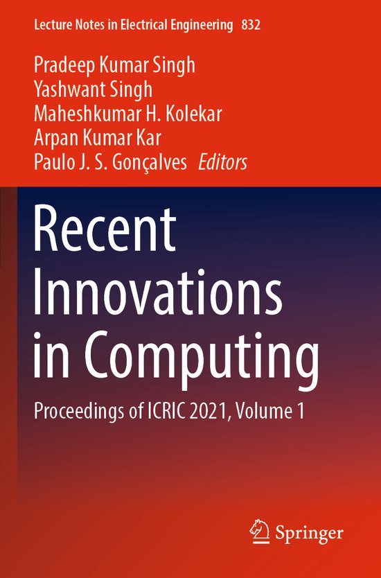 Lecture Notes in Electrical Engineering832- Recent Innovatio ... - cover