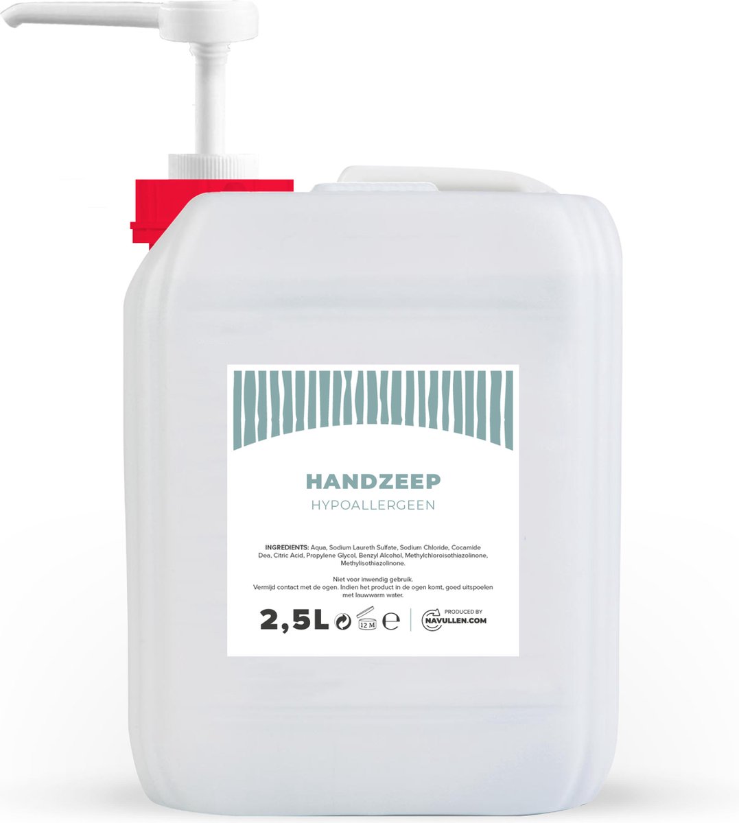 Handzeep - Hypoallergeen - 2,5 Liter - Jerrycan - Met Pomp - Navulling – Navullen