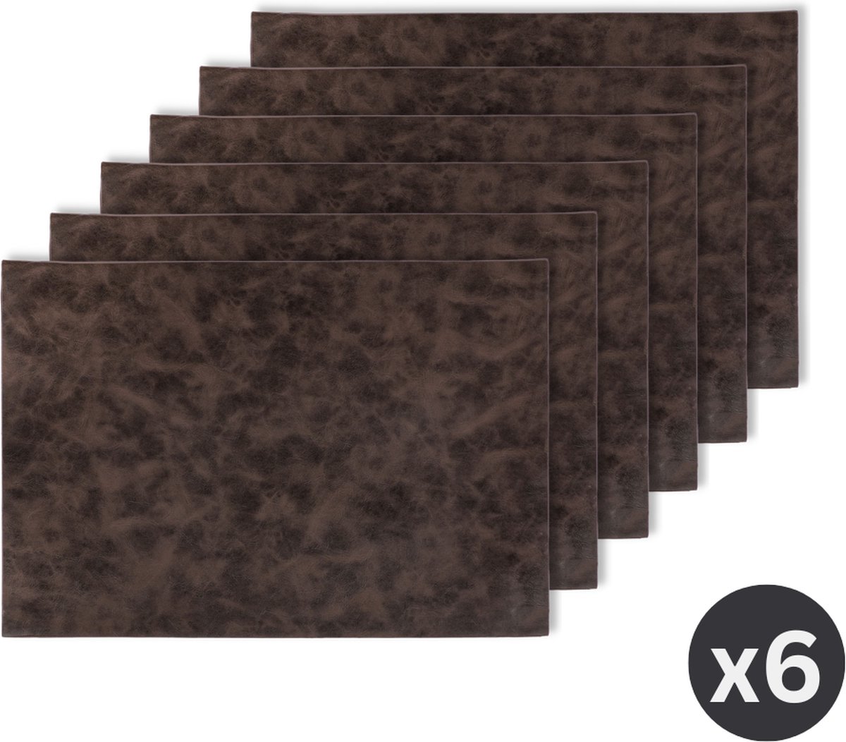 Tuscan placemat rechthoekig, SET/6, 33x45 cm, coffee
