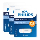 3x Philips FM12FD70B Flash Drive Sunrise Orange - 128GB - USB 2.0A - USB Stick - 3 Stuks