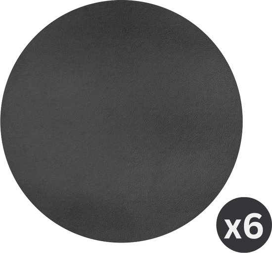 Placemat rond TOGO 38cm, SET/6, zwart