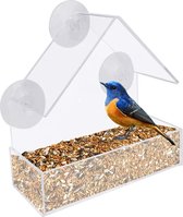 Fenêtre de mangeoire à oiseaux - Nichoirs - Nichoir transparent, avec ventouse - Mangeoire à fenêtre - Nichoirs à oiseaux pour Oiseaux des jardins - Silo d'alimentation - Transparent - Suspendu